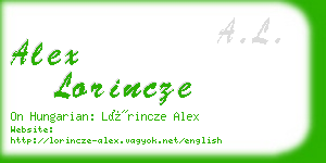 alex lorincze business card